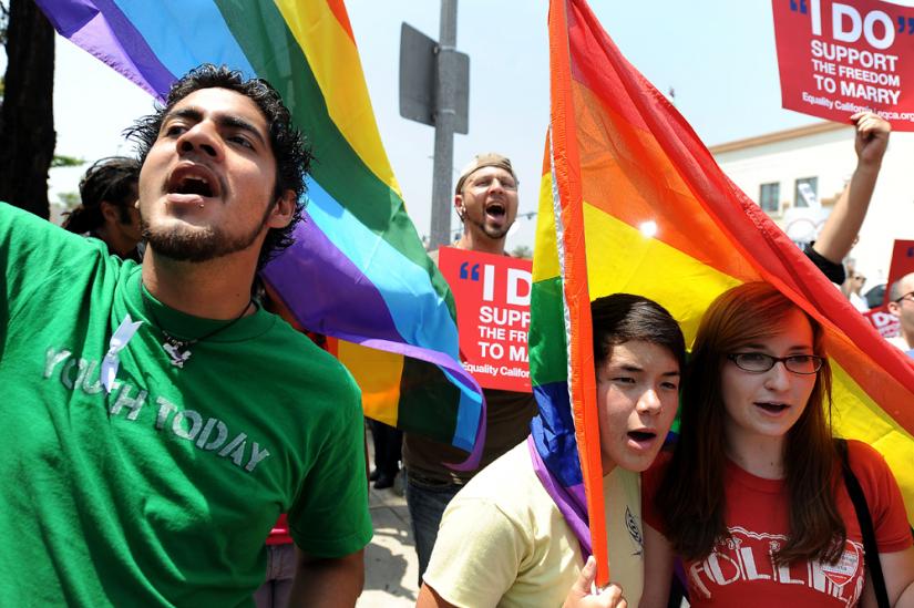 Some 15,000 people turned out in Los Angeles to show their anger with the court decision upholding Prop 8