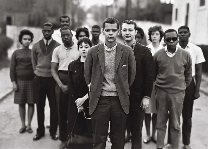 Julian Bond (front) with other members of SNCC in Atlanta in 1963