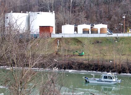 Freedom Industries' terminal on the banks of the Elk River