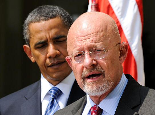 President Obama with National Intelligence Director James Clapper
