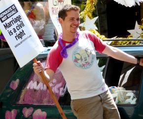Supporters of marriage equality rally at Seattle's Gay Pride Parade