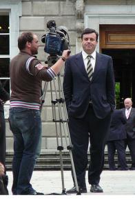Dublin Finance Minister Brian Lenihan poses for the cameras