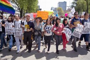 YoSoy#132 protesters march through Mexico City against the fraudulent election of Enrique Peña Nieto