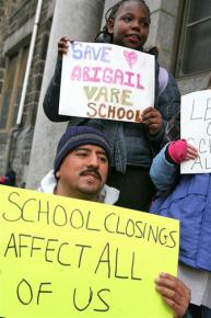 Protesters gathered against the closure of dozens of Philadelphia public schools