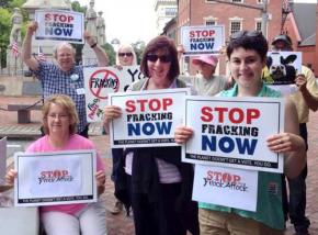Marcellus Protest members gathered against fracking at an earlier protest