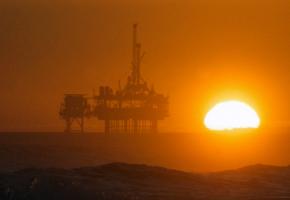 An offshore oil platform