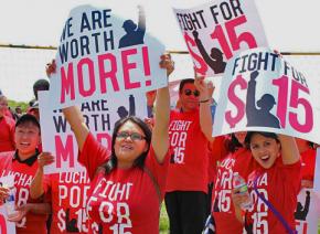 Low wage workers bring their demand for a $15 minimum wage to McDonalds headquarters