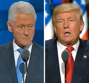 Bill Clinton and Donald Trump