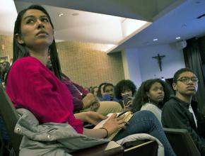 Students at Loyola University demand accountability from the administration at a town hall meeting